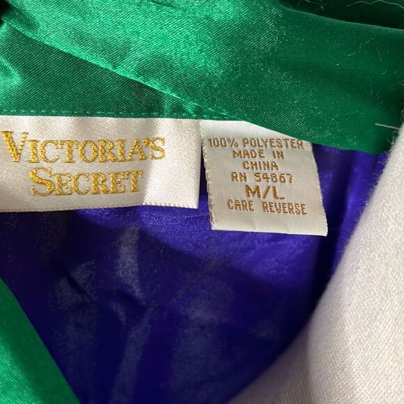 Victoria's Secret Satin Dress Silky Button Front Long Sleeve Blue Women's Robe S - Picture 7 of 7